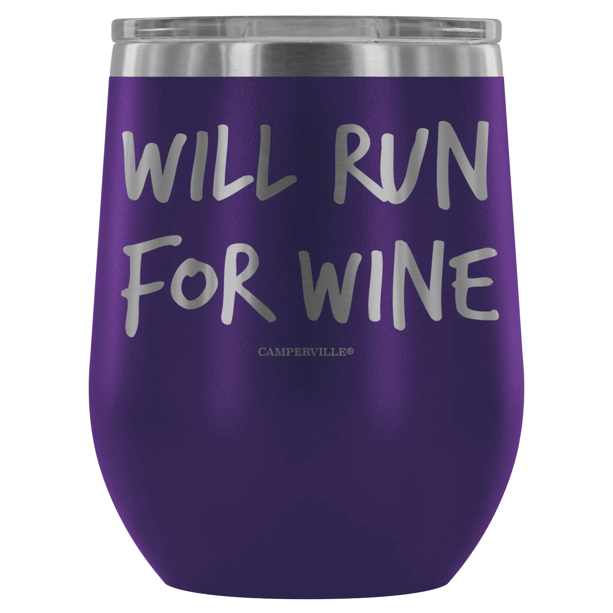 "Will Run For Wine" - Stainless Steel Cup