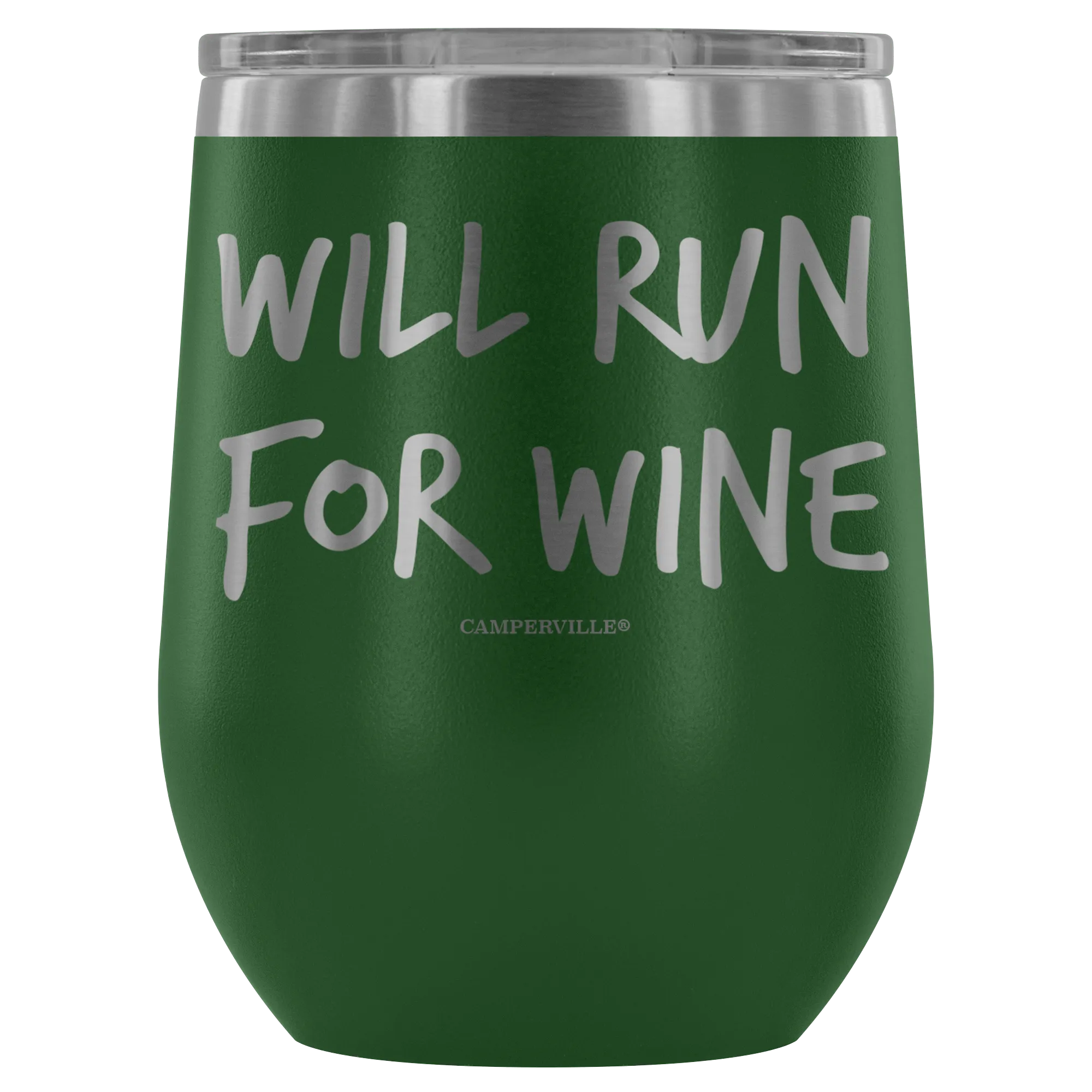 "Will Run For Wine" - Stainless Steel Cup