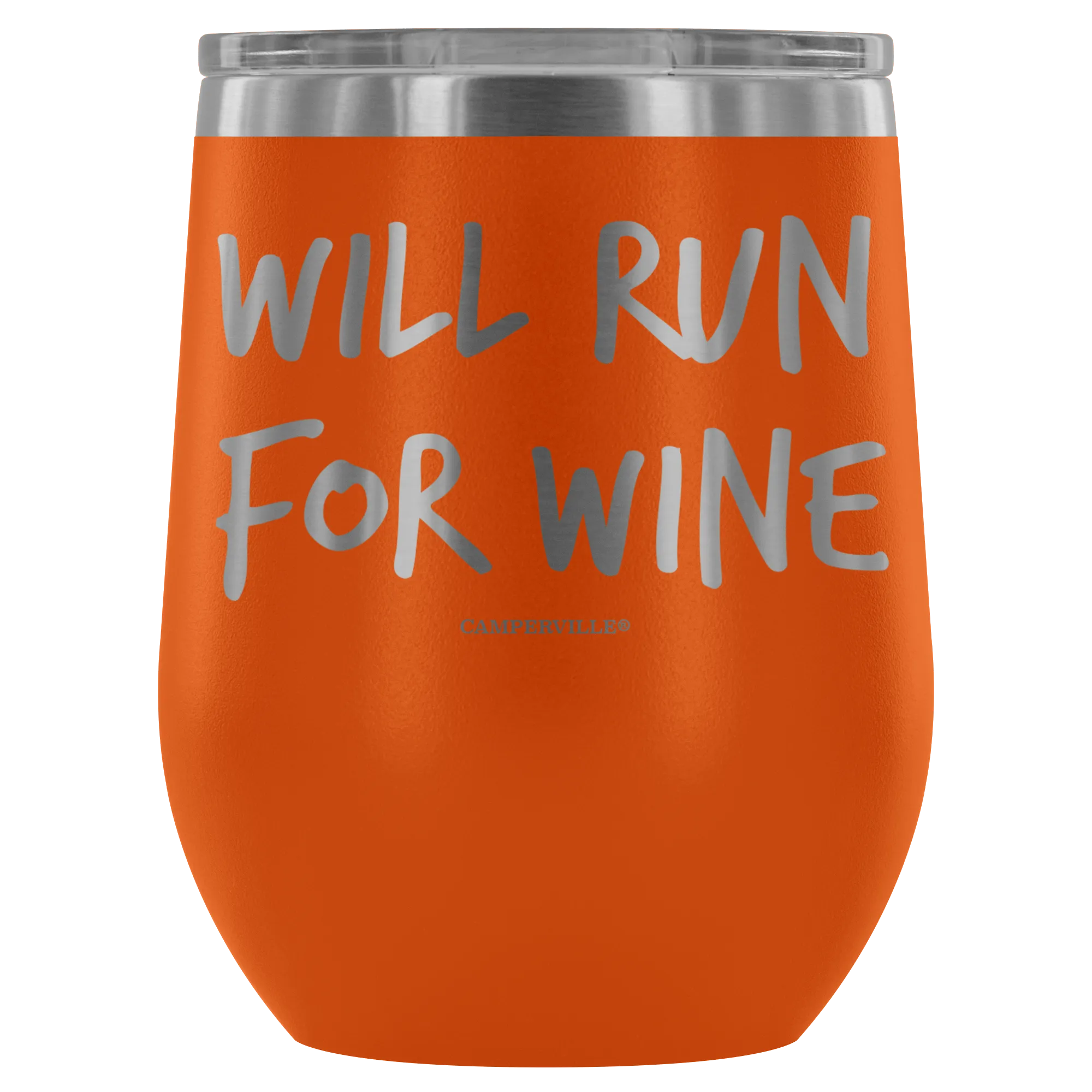 "Will Run For Wine" - Stainless Steel Cup