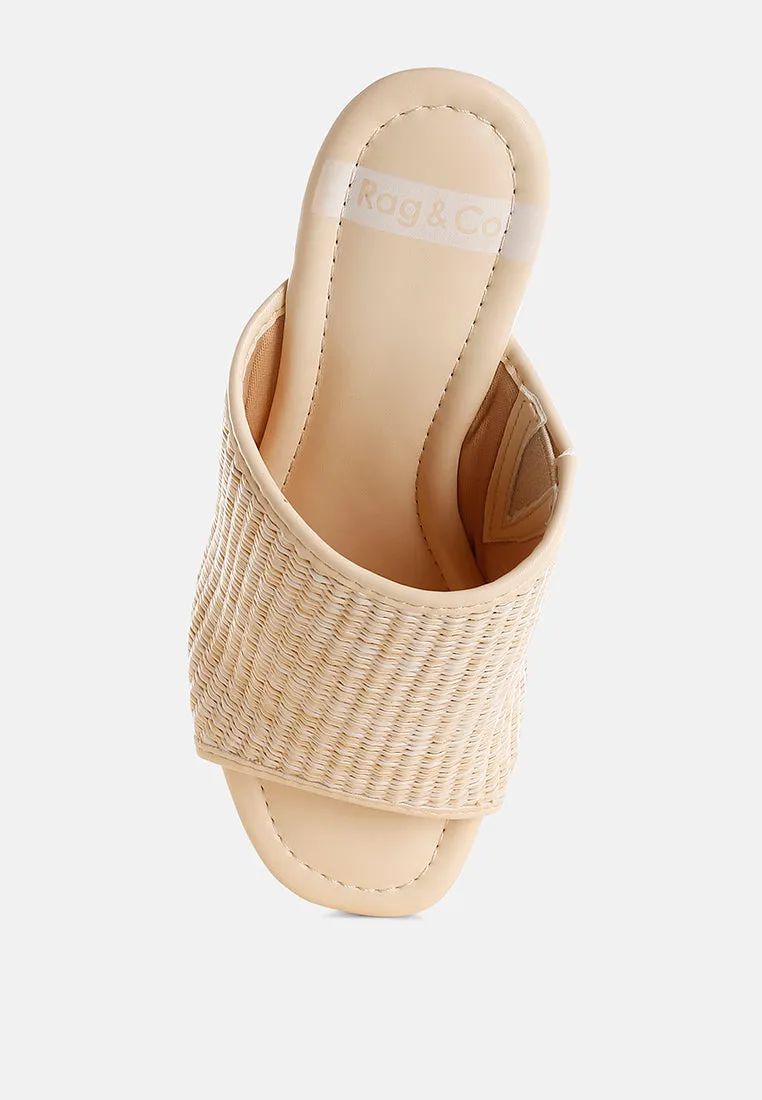Raffia Wooden Clogs By RUW