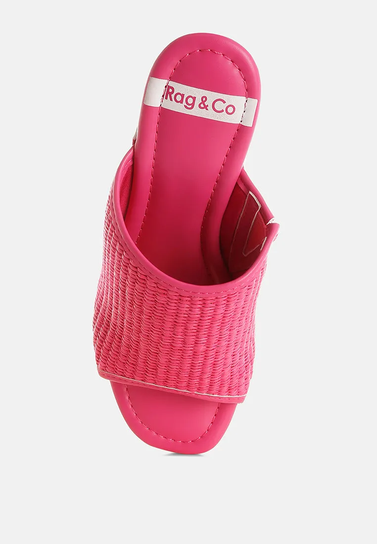 Raffia Wooden Clogs By RUW