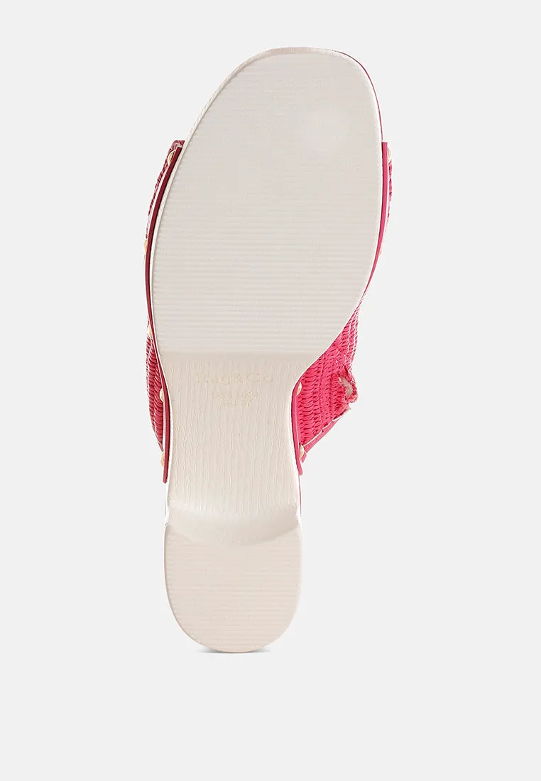 Raffia Wooden Clogs By RUW