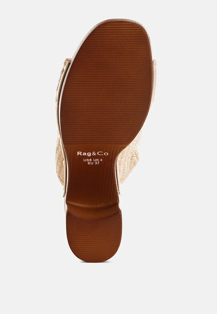 Raffia Wooden Clogs By RUW