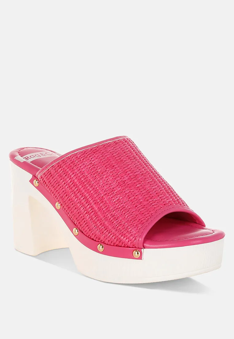 Raffia Wooden Clogs By RUW