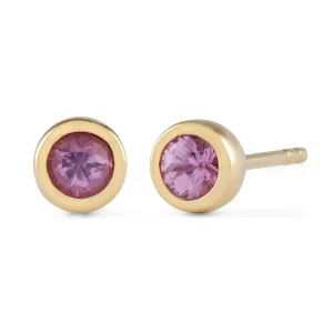 Ready to Ship - Pink Sapphire Bubble Studs (3mm)