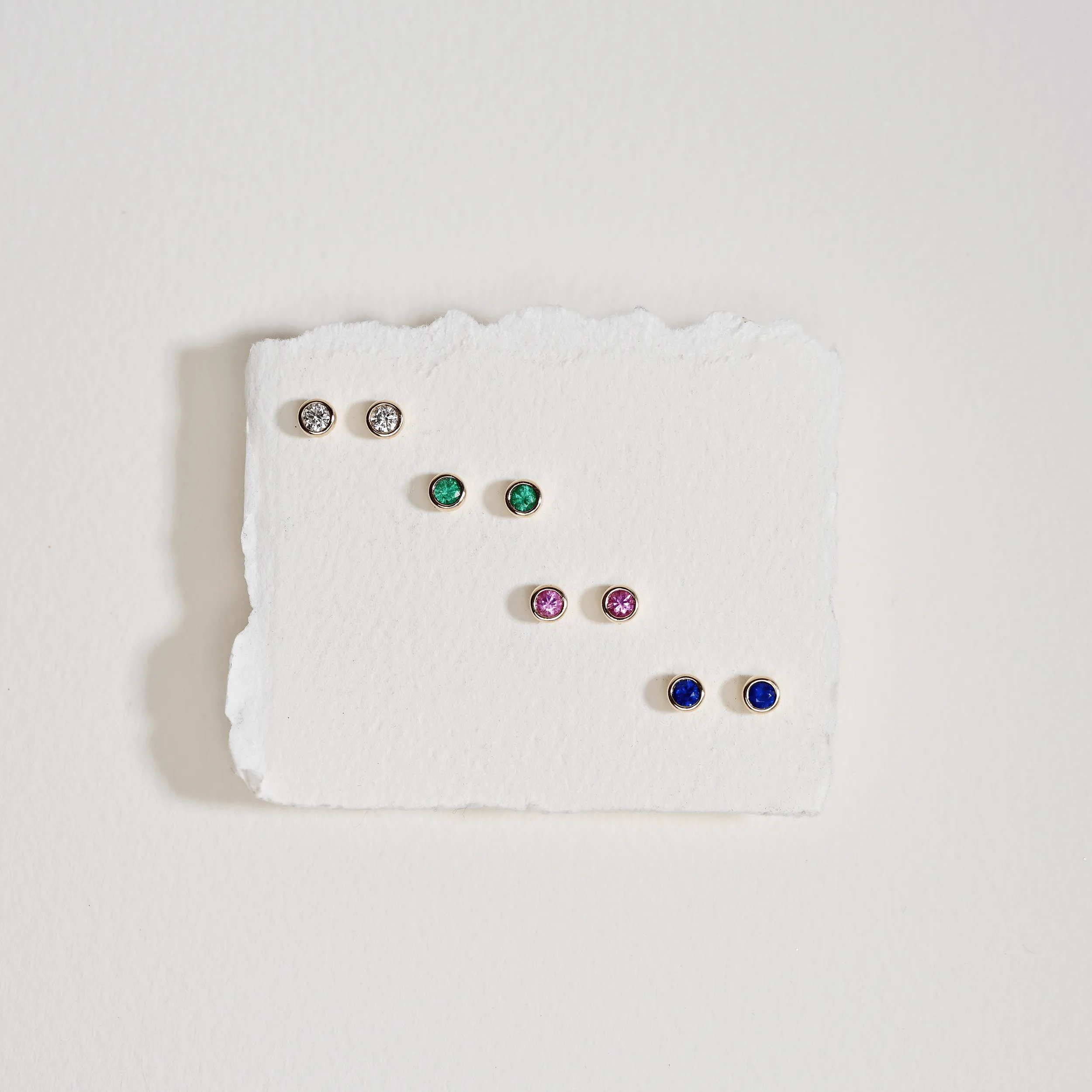 Ready to Ship - Pink Sapphire Bubble Studs (3mm)