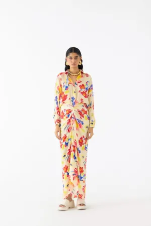 Riad Draped Shirt Dress