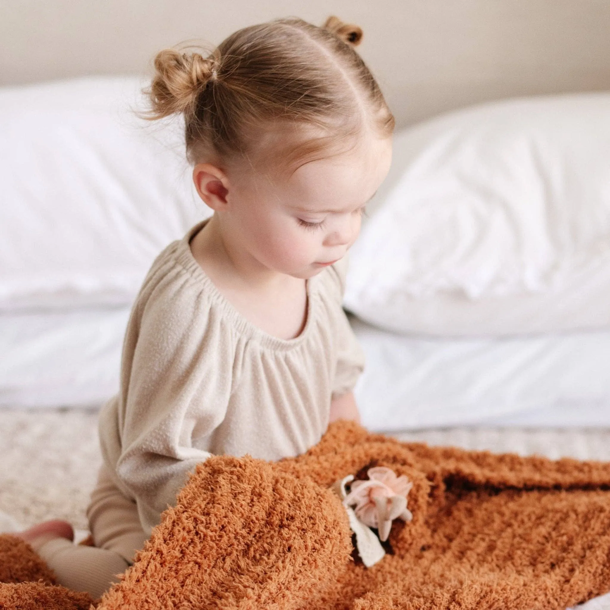 Ribbed Bamboni Mini Blankets - Ginger