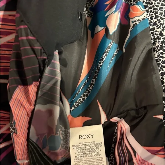 ROXY Jet Ski Coat Women's M Waterproof Insulated Beautiful Lining Missing Hood