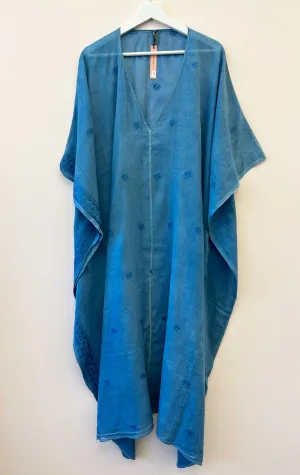 Sample-Indigo caftan-vneck