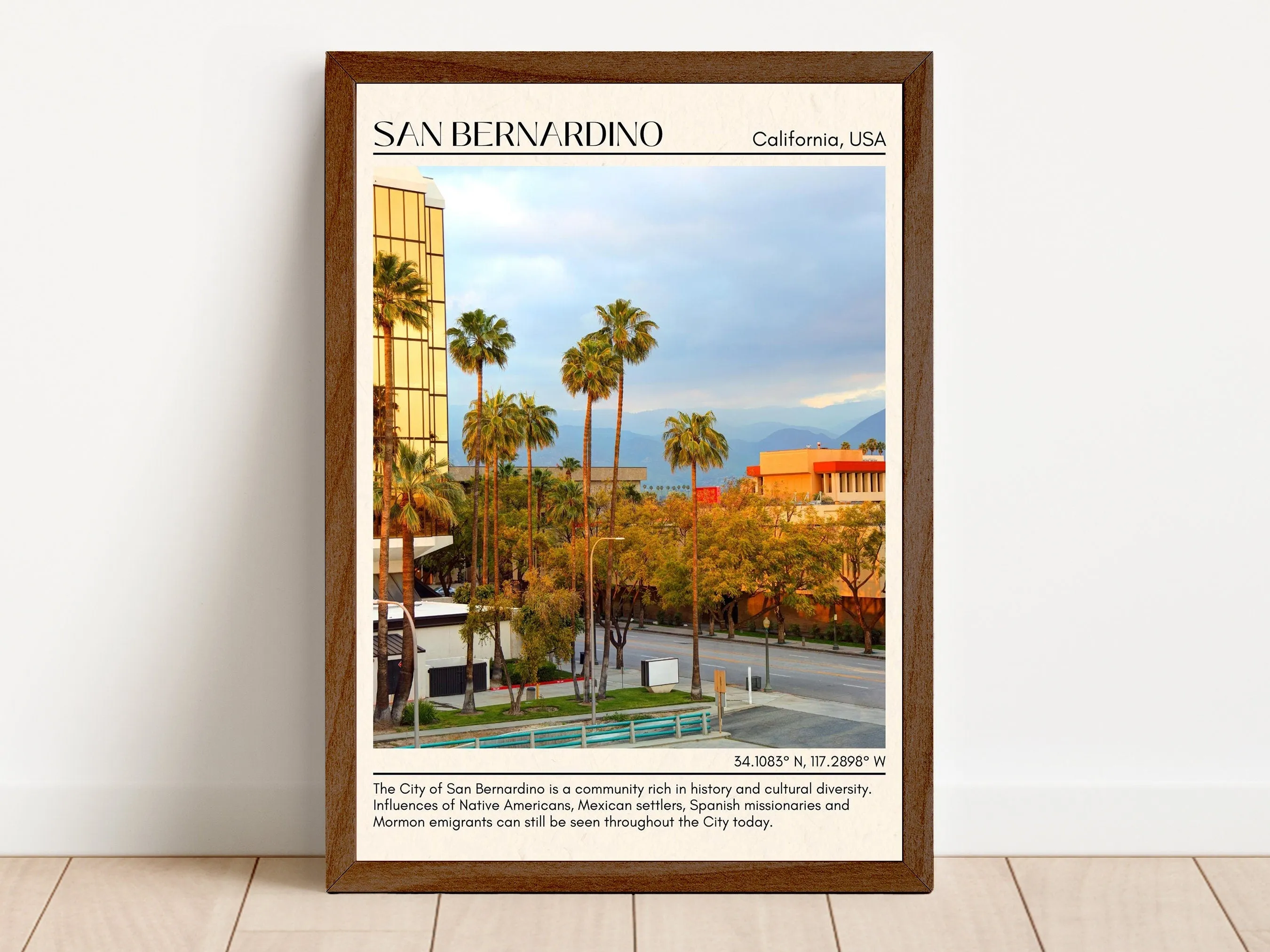 San Bernardino Minimal Wall Art, California, USA
