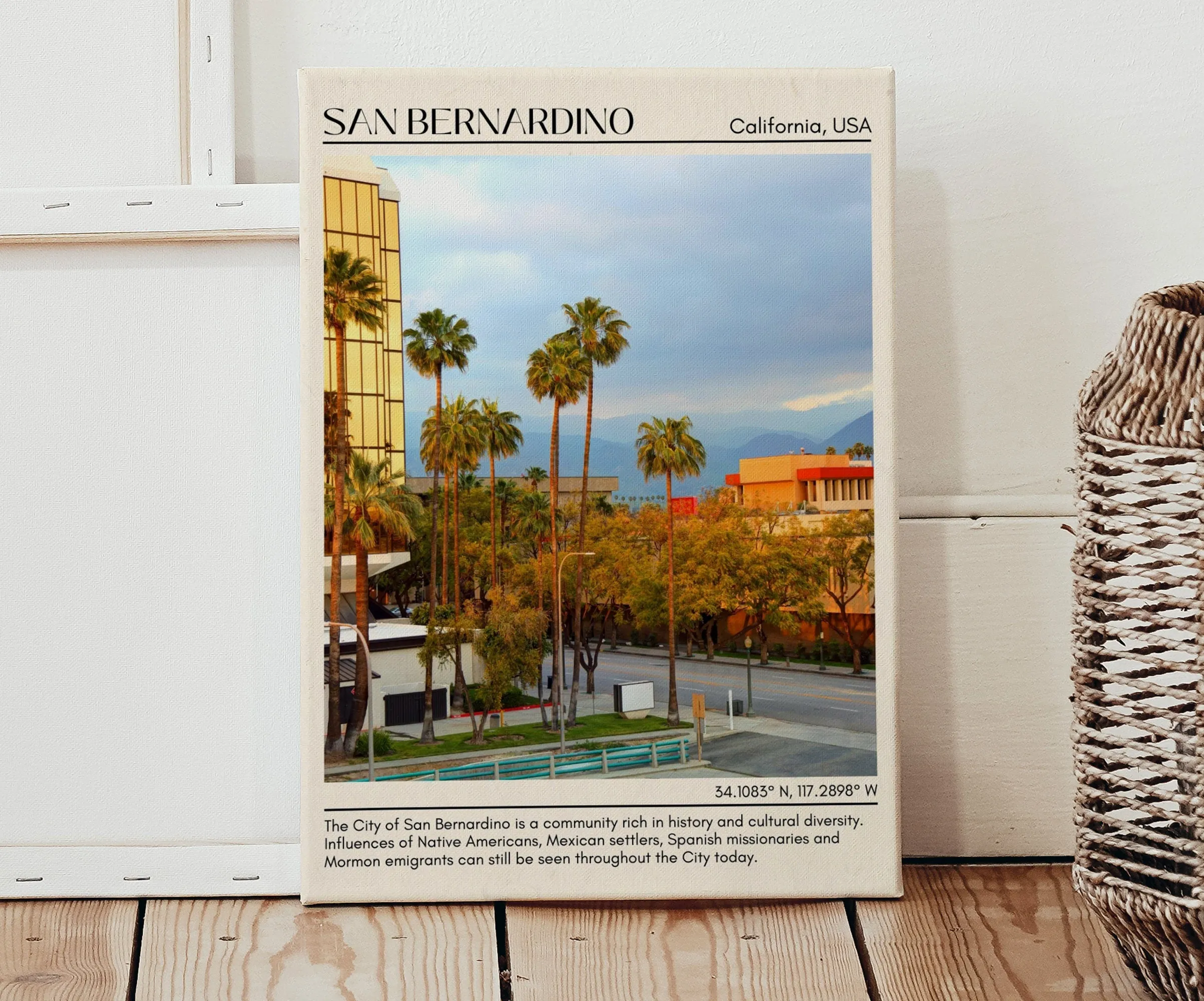 San Bernardino Minimal Wall Art, California, USA