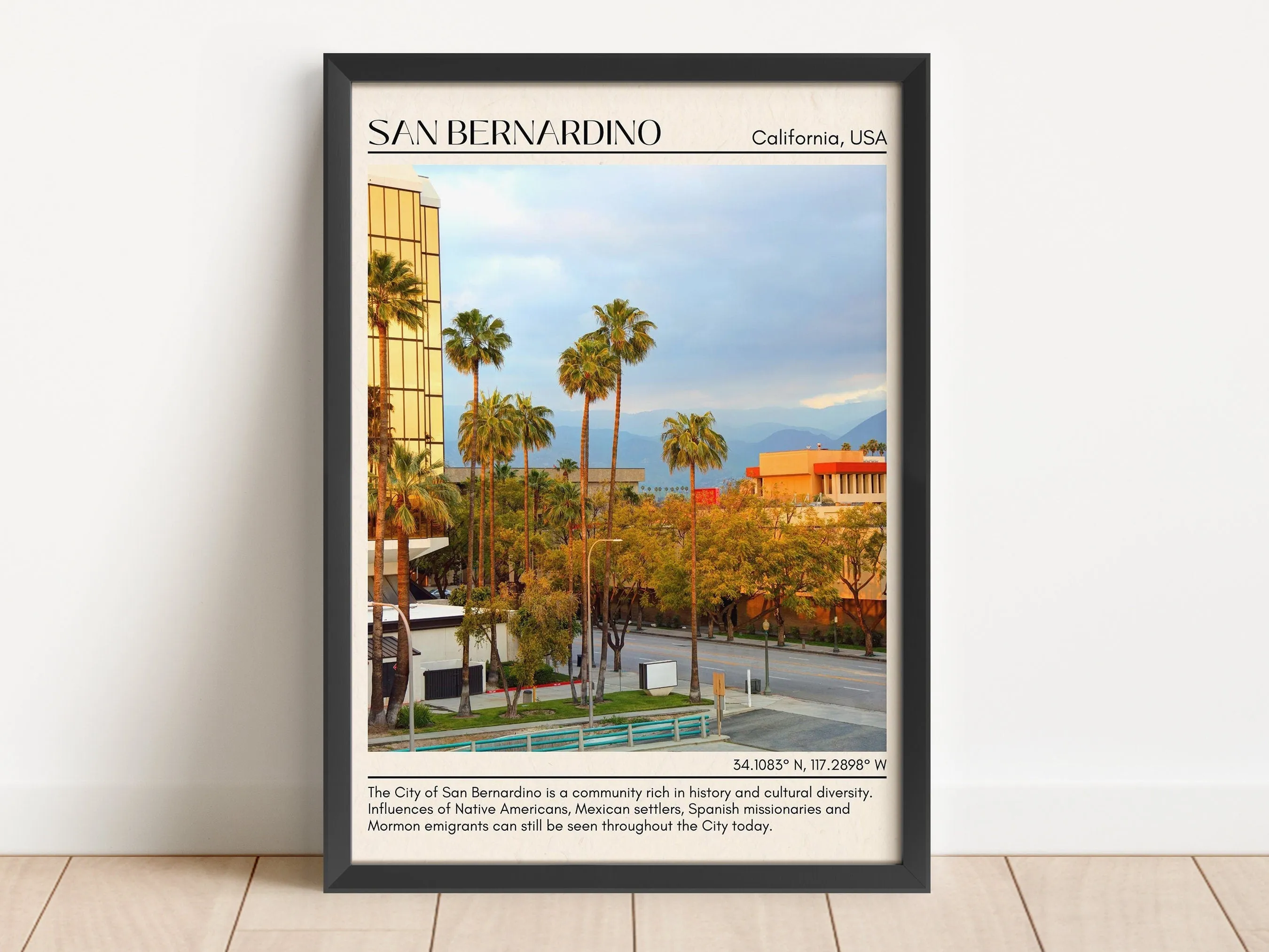 San Bernardino Minimal Wall Art, California, USA