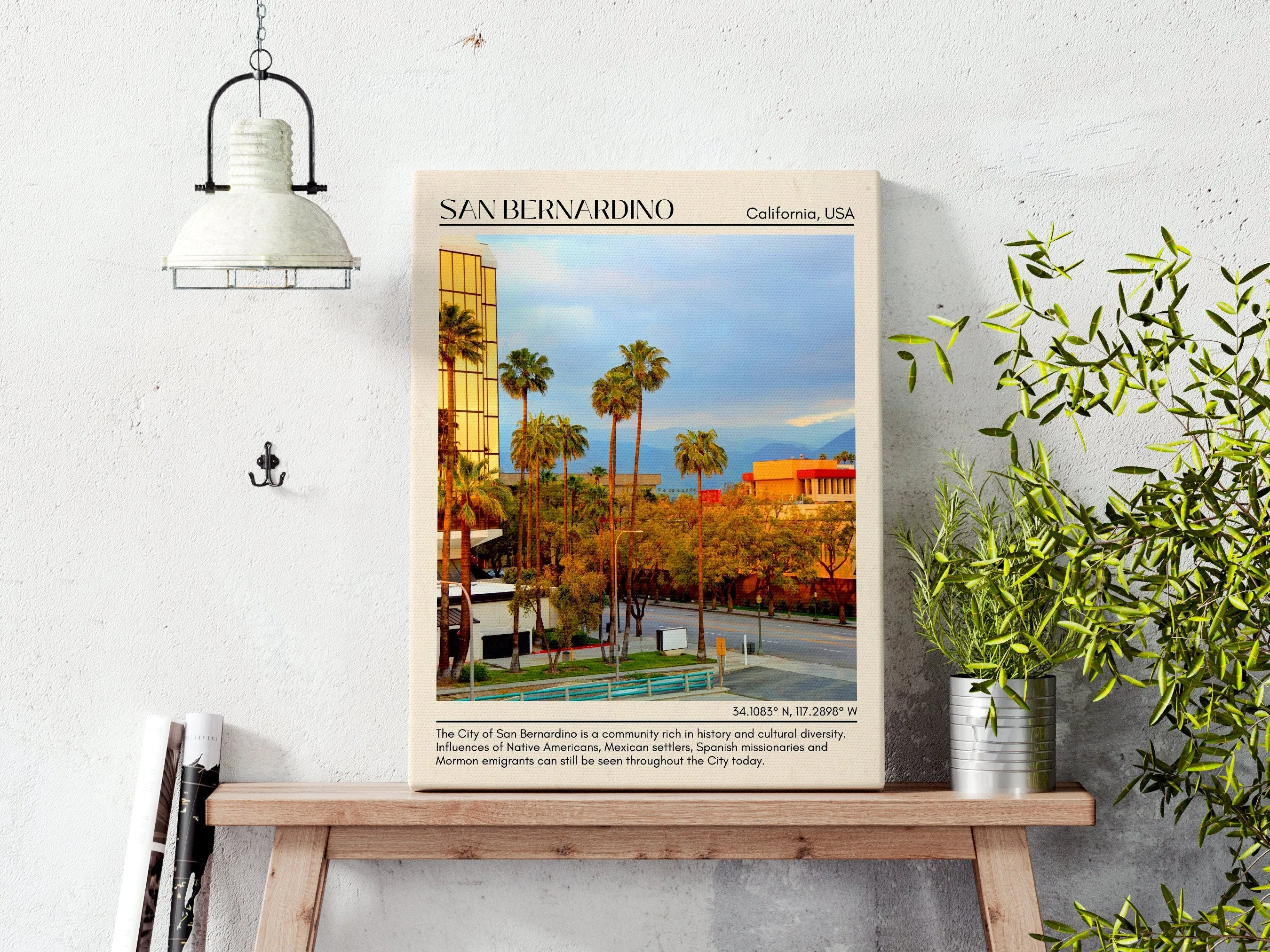 San Bernardino Minimal Wall Art, California, USA