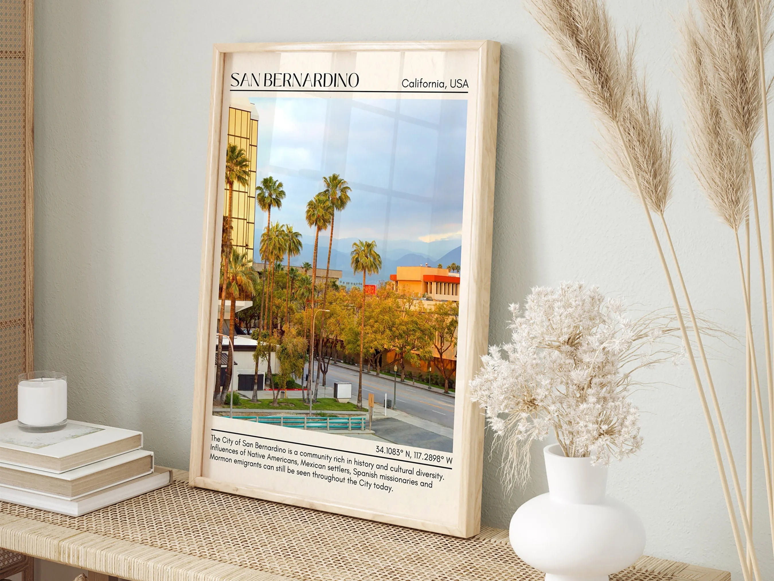 San Bernardino Minimal Wall Art, California, USA
