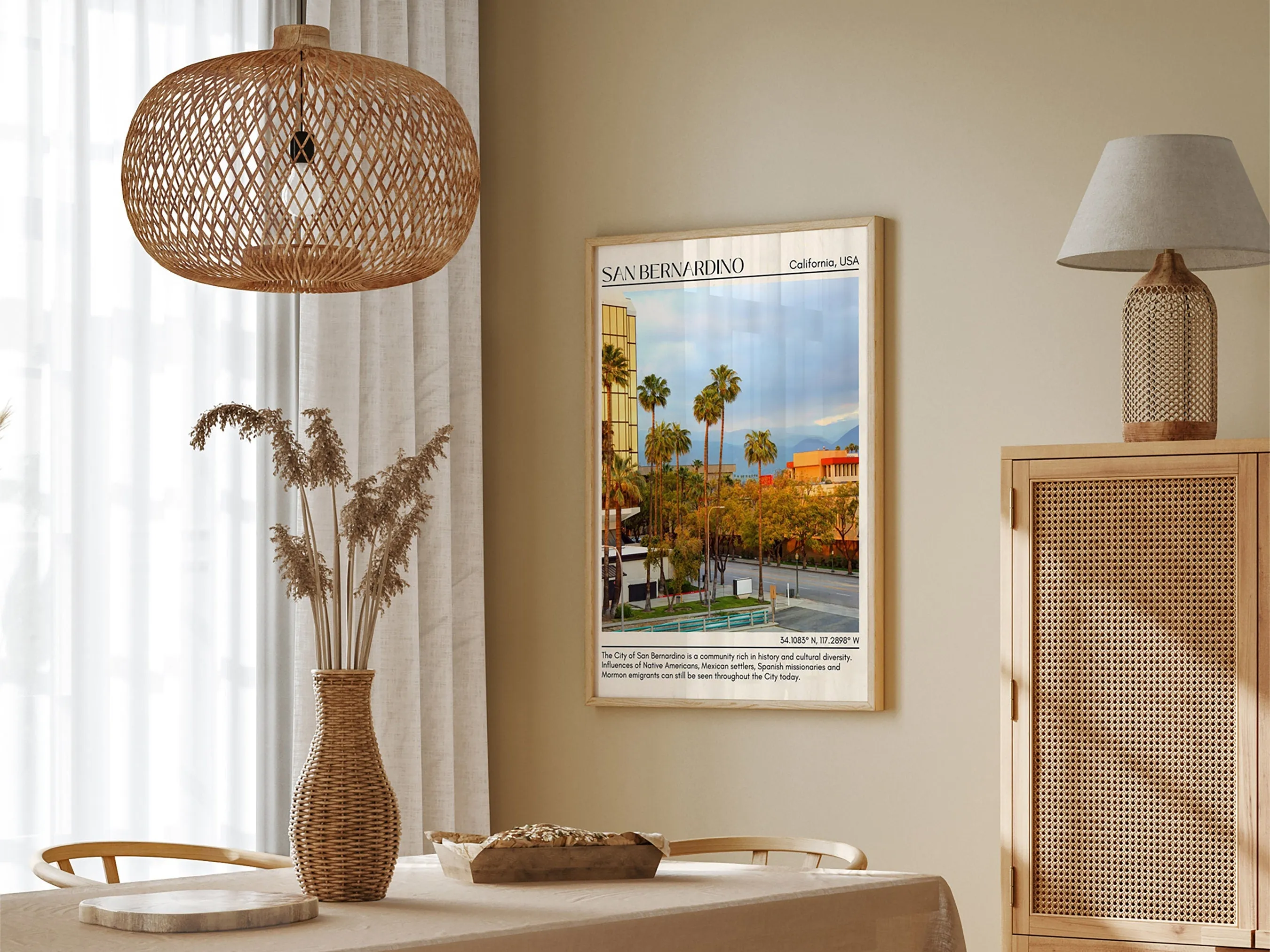 San Bernardino Minimal Wall Art, California, USA