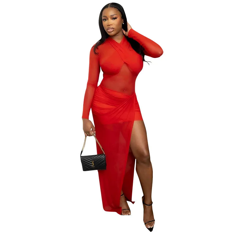Sizzling Fall Sexy Bodycon Slit Dress for a Bold, Night-Out Look