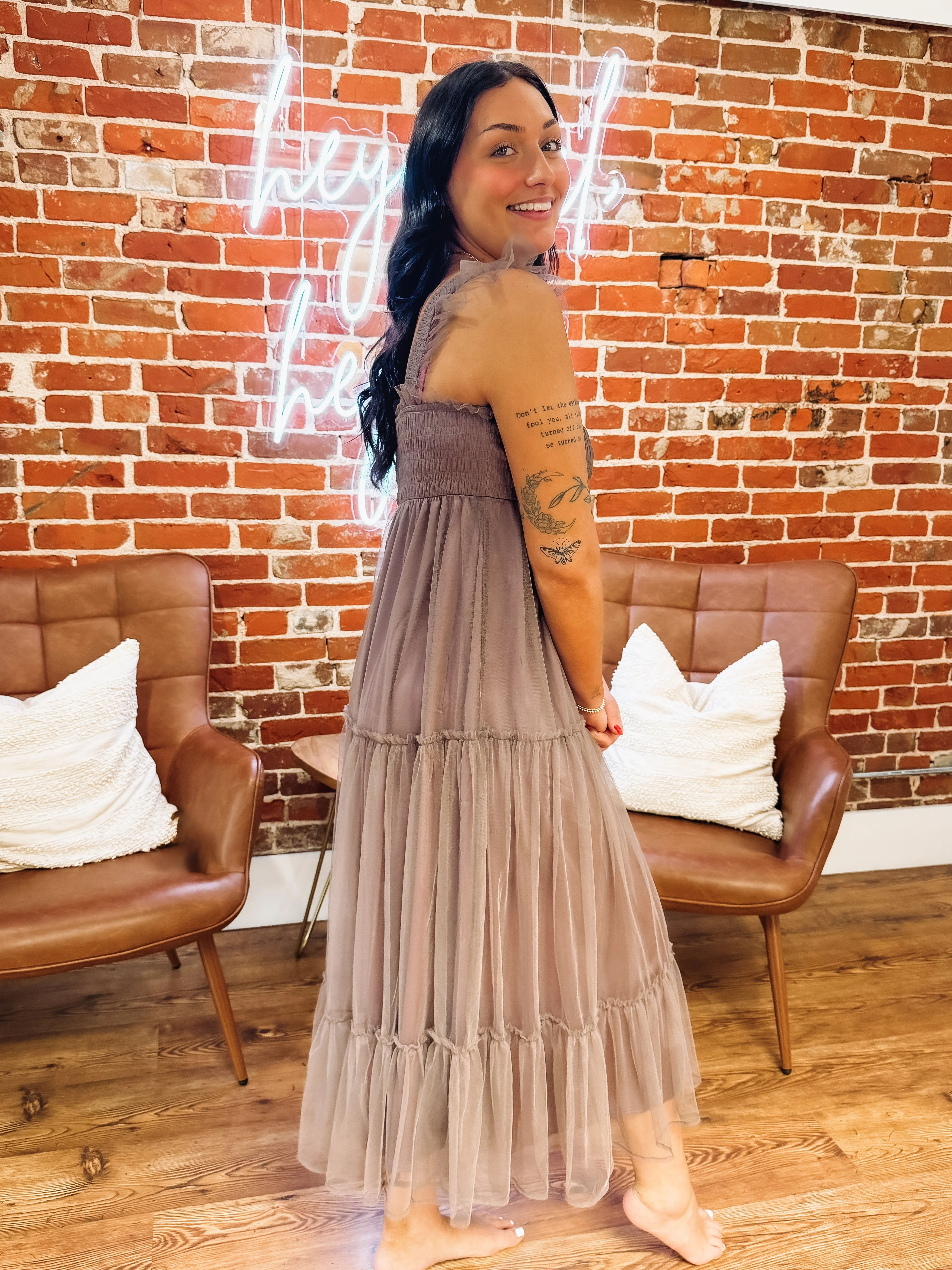 Smocked Tiered Midi Dress