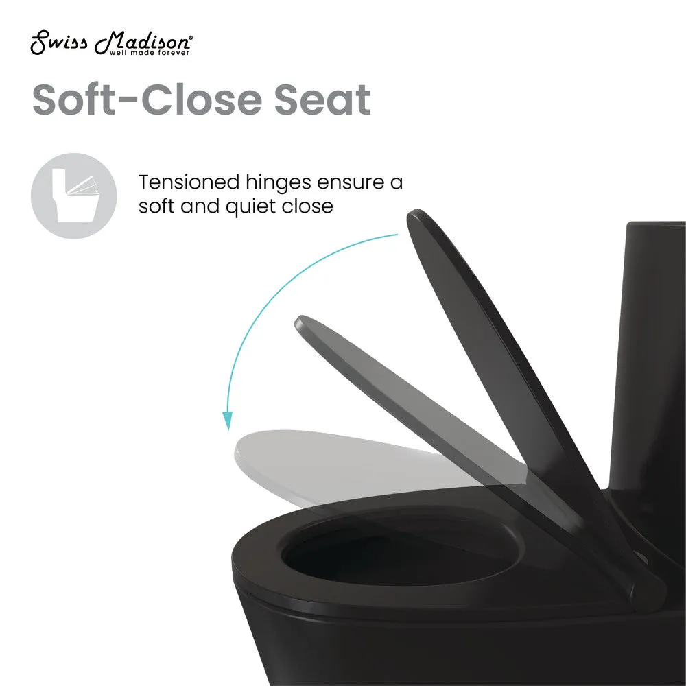 St. Tropez One Piece Elongated Toilet Dual Vortex Flush 1.1/1.6 gpf with 10" Rough-In, Matte Black