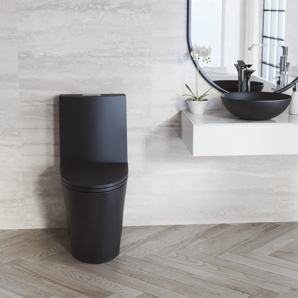 St. Tropez One Piece Elongated Toilet Dual Vortex Flush 1.1/1.6 gpf with 10" Rough-In, Matte Black