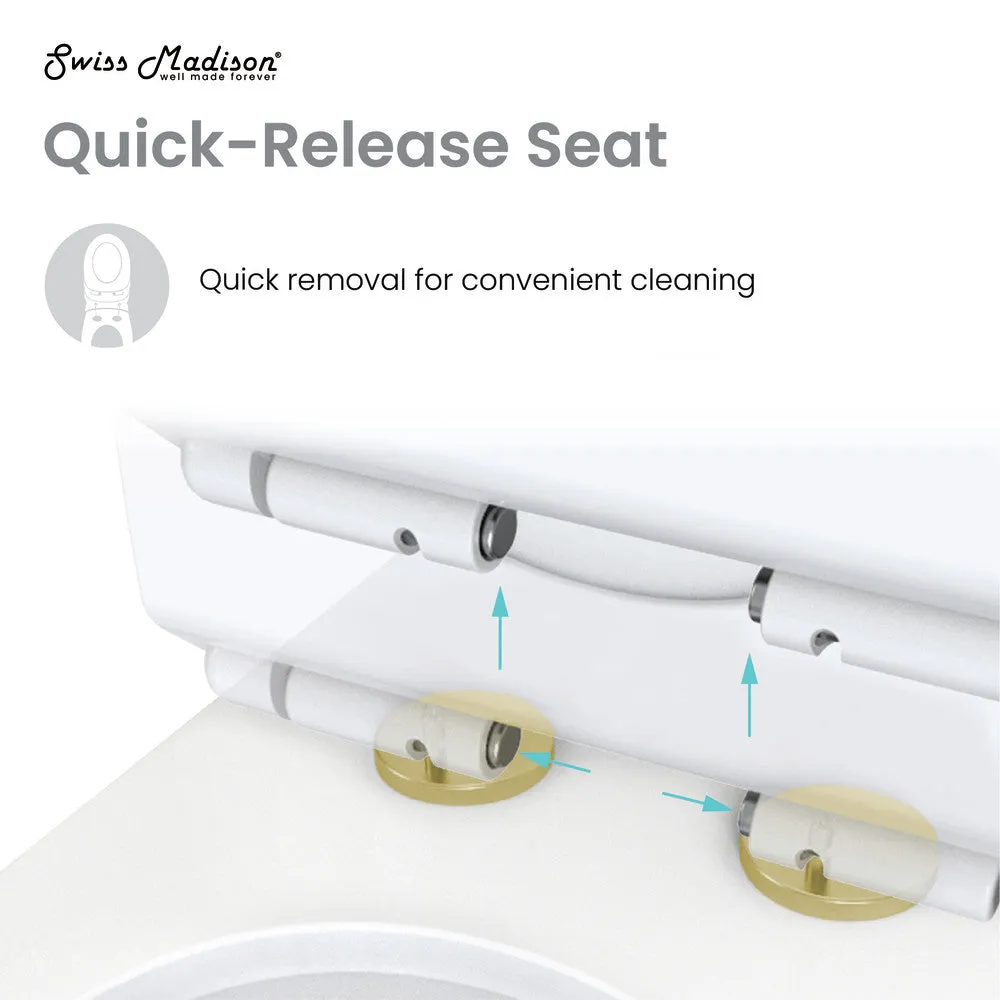 St. Tropez One Piece Elongated Toilet Dual Vortex Flush, Gold Hardware