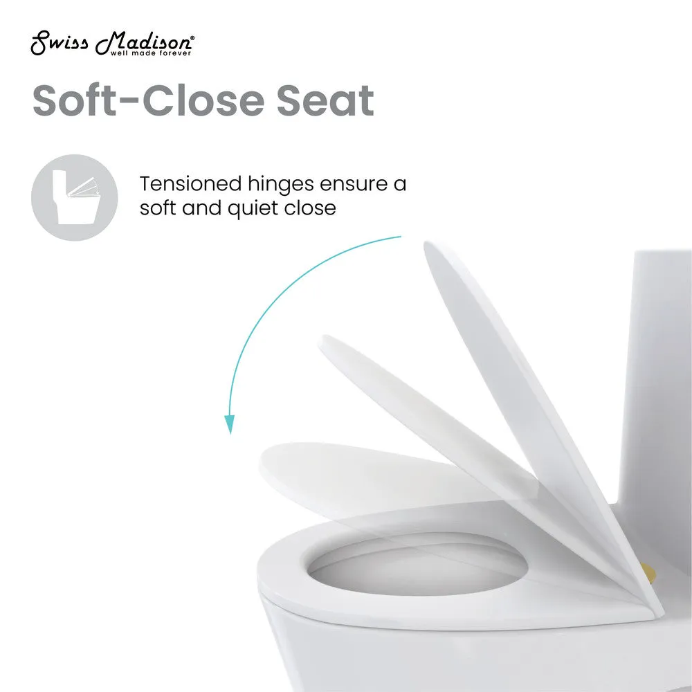 St. Tropez One Piece Elongated Toilet Dual Vortex Flush, Gold Hardware