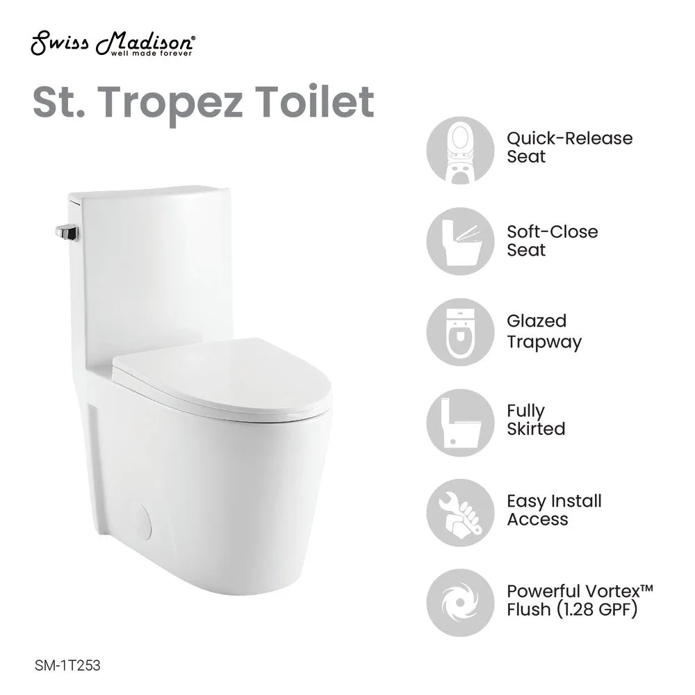 St. Tropez One-Piece Elongated Toilet Side Flush 1.28 gpf