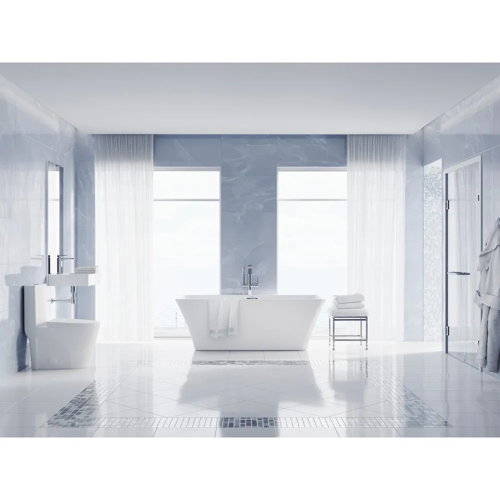 St. Tropez One-Piece Elongated Toilet Vortex Dual-Flush in Matte White 1.1/1.6 gpf