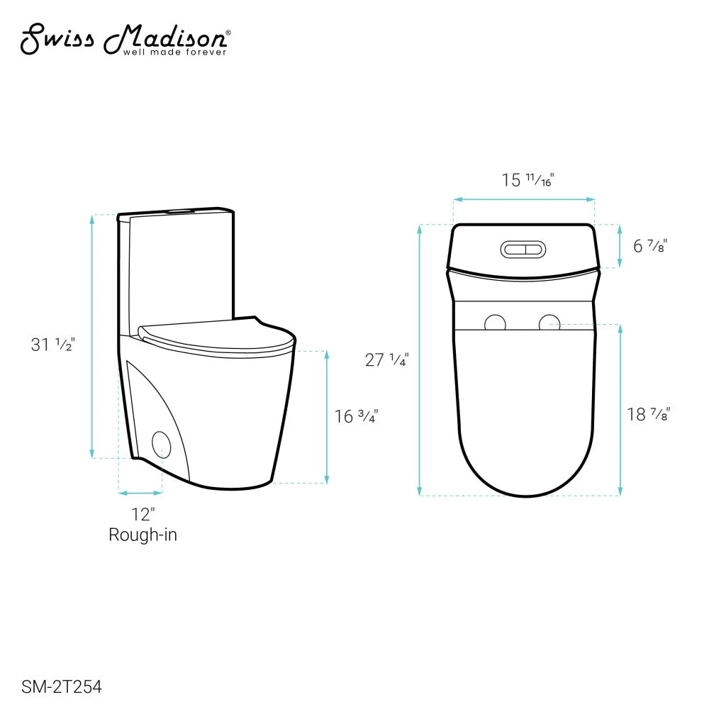 St. Tropez Two-Piece Elongated Toilet Vortex™ Dual-Flush 1.1/1.6 gpf