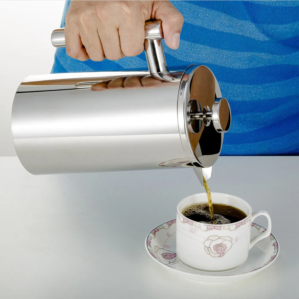 Stainless Steel French Press Coffee Tea Maker Double Wall Filter Baskets Cafetiere Coffee Pot