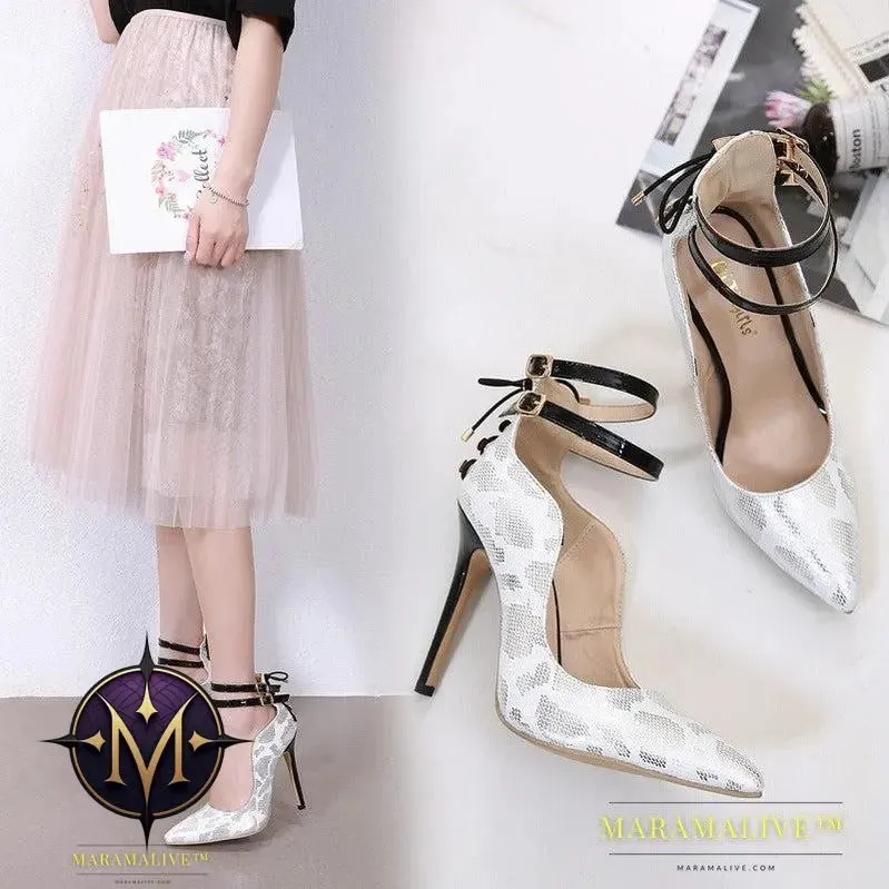Studded Roman wind tie comfortable high heel