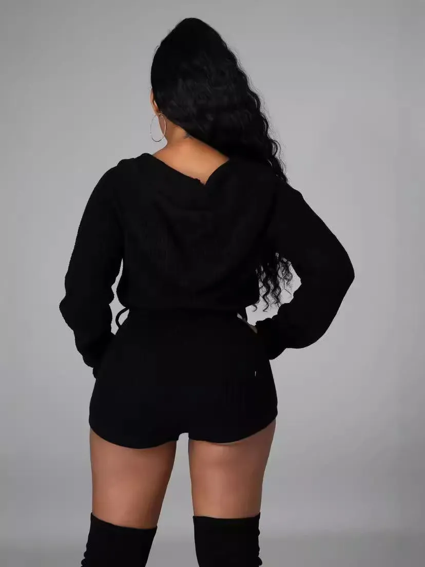 Sultry Zipper Hoodie Jumpsuit with Fall-Ready Charm
