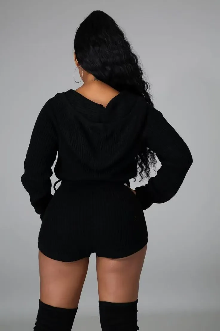 Sultry Zipper Hoodie Jumpsuit with Fall-Ready Charm