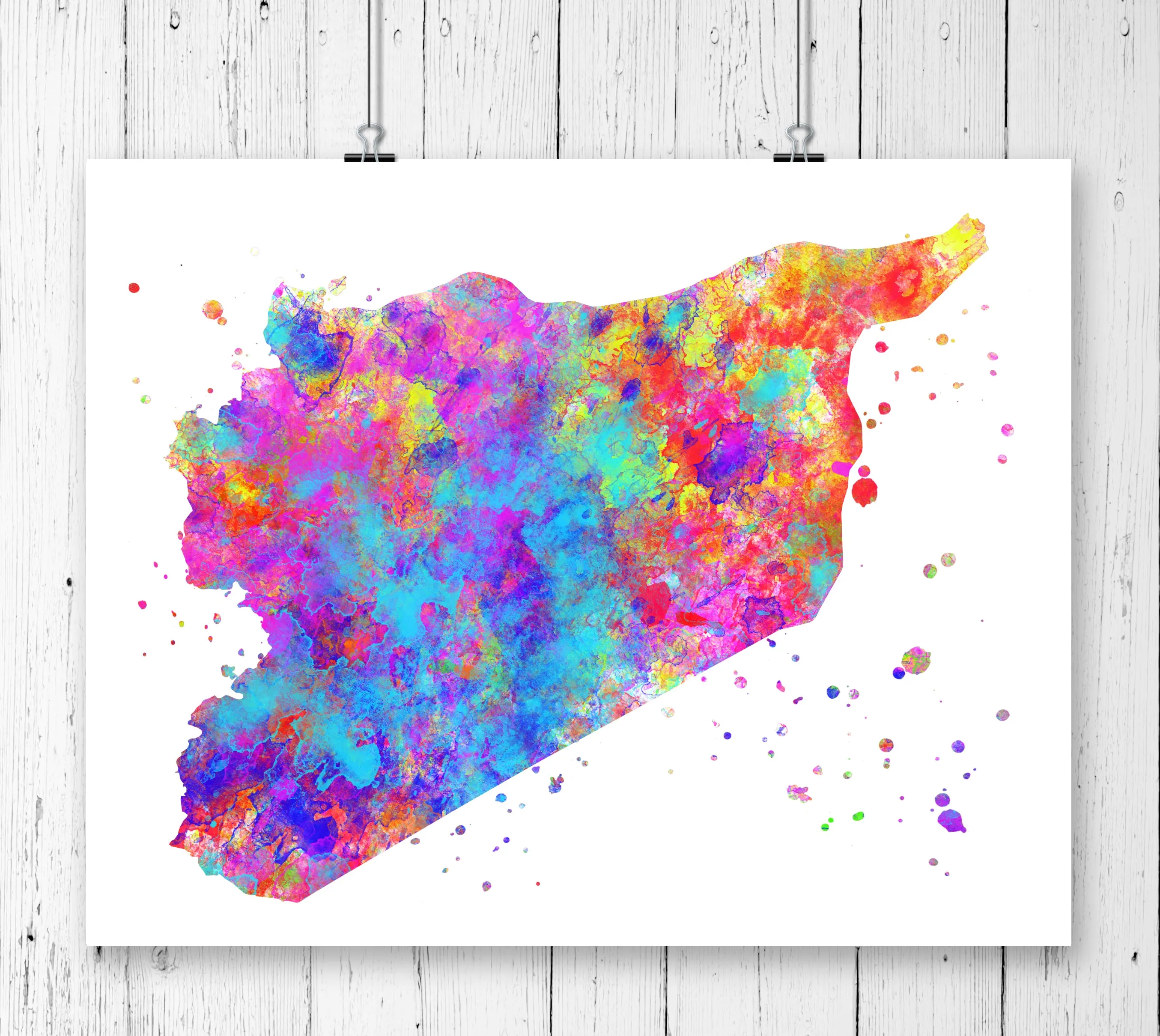Syria Map Art Print - Unframed