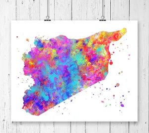 Syria Map Art Print - Unframed