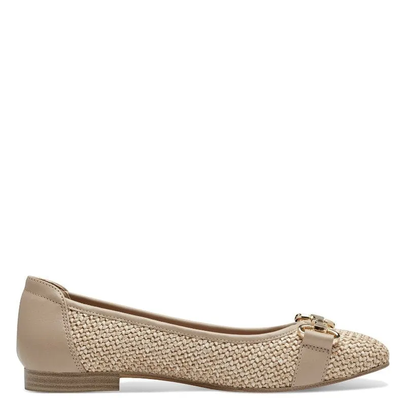 Tamaris Womens Taupe Ballerina Shoe 1-22112-42