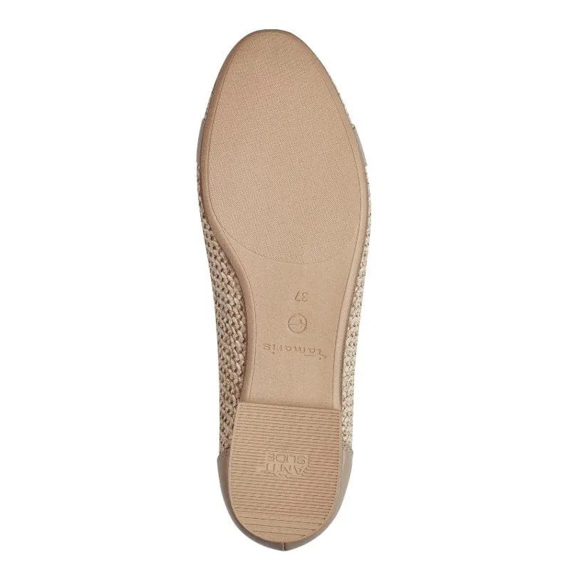 Tamaris Womens Taupe Ballerina Shoe 1-22112-42