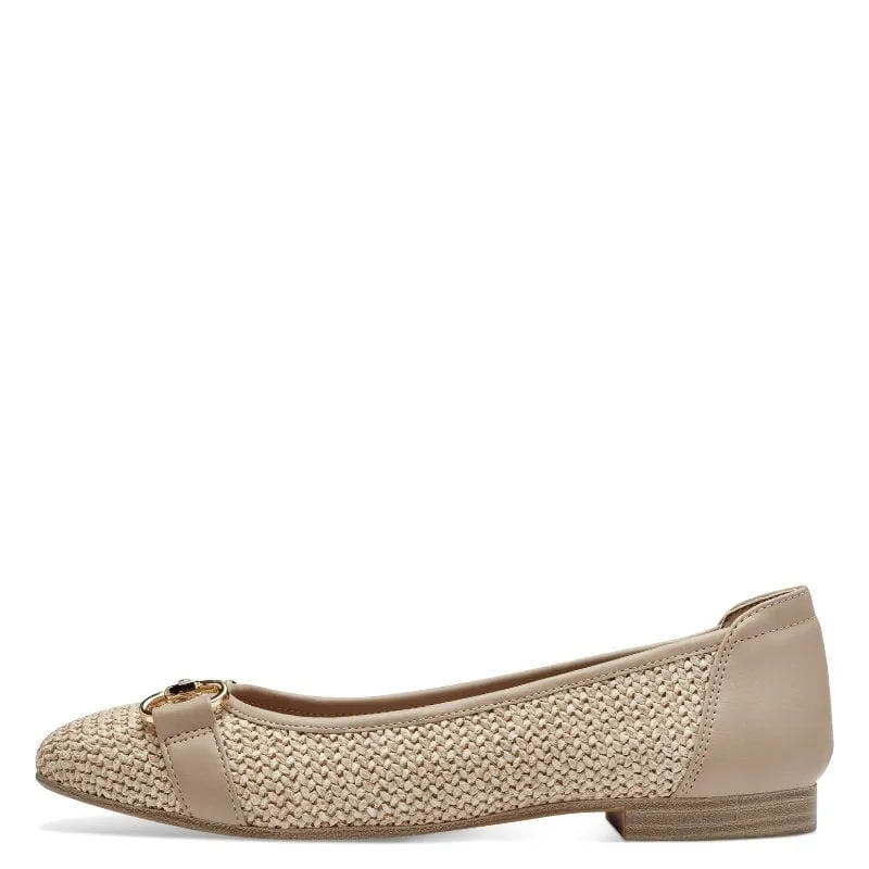 Tamaris Womens Taupe Ballerina Shoe 1-22112-42