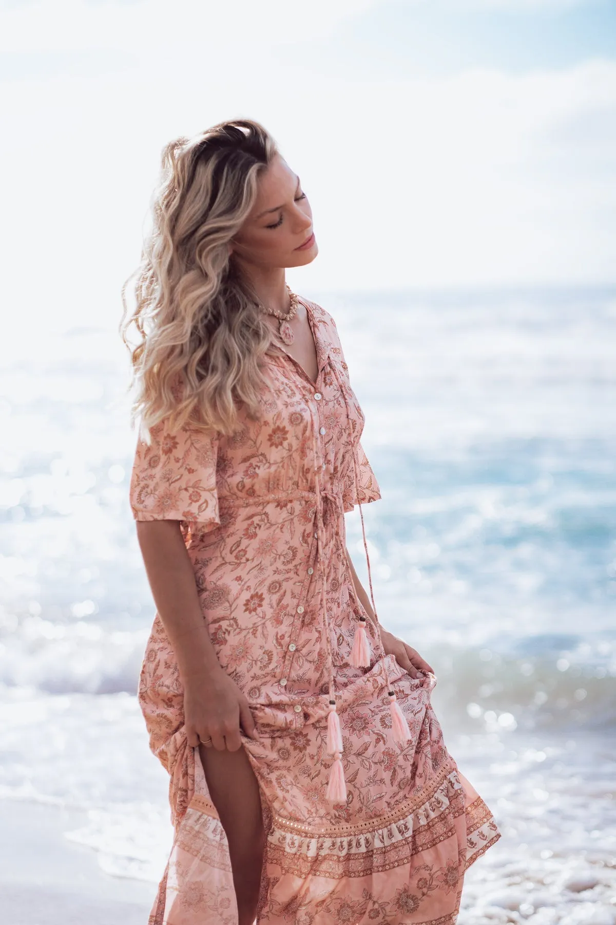 Temple Flutter Sleeve Dress - Adrift