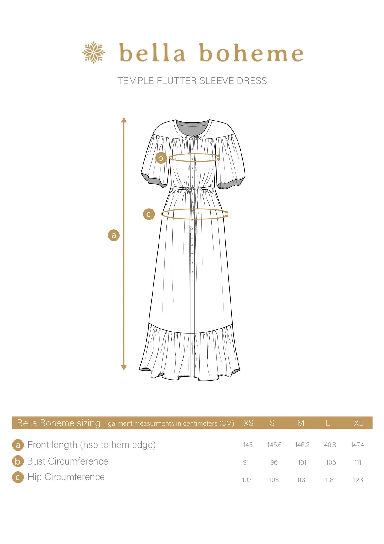 Temple Flutter Sleeve Dress - Adrift