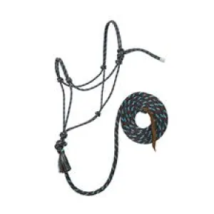 TK35-9515-AVG-Brn/Turq Halter Rope "95" w/10' Lead