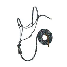 TK35-9515-AVG-Brn/Turq Halter Rope "95" w/10' Lead
