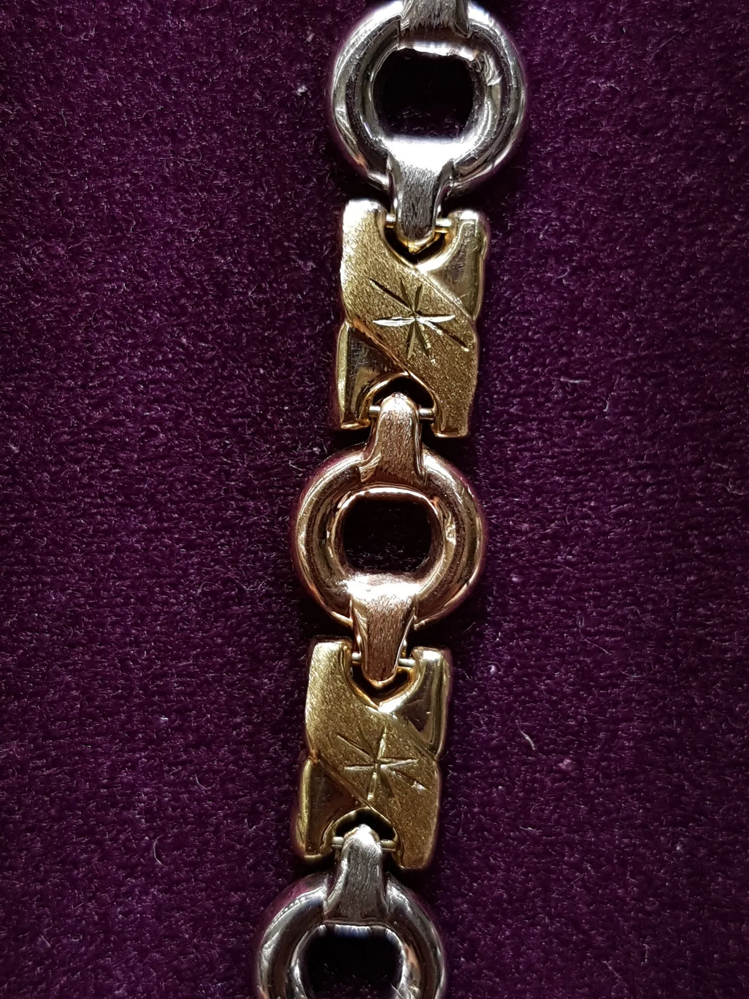 Tri-Gold XOXO Necklace 14K