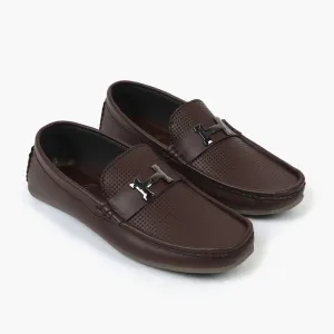 Valuable Breathable Slip-On Moccasins Loafers with Metal "H" Accent – Brown