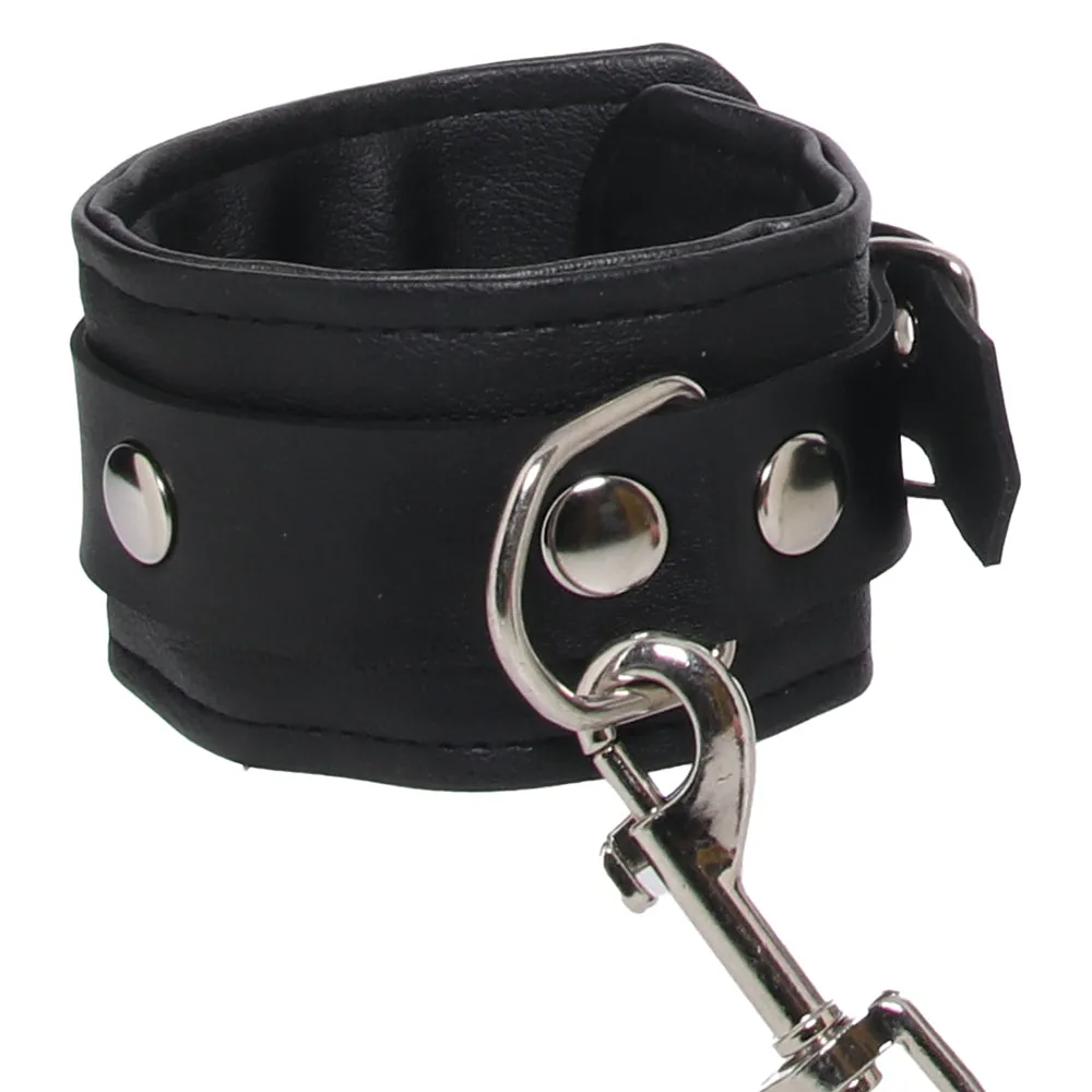 Vegan Leather Wrist Cuffs in Black