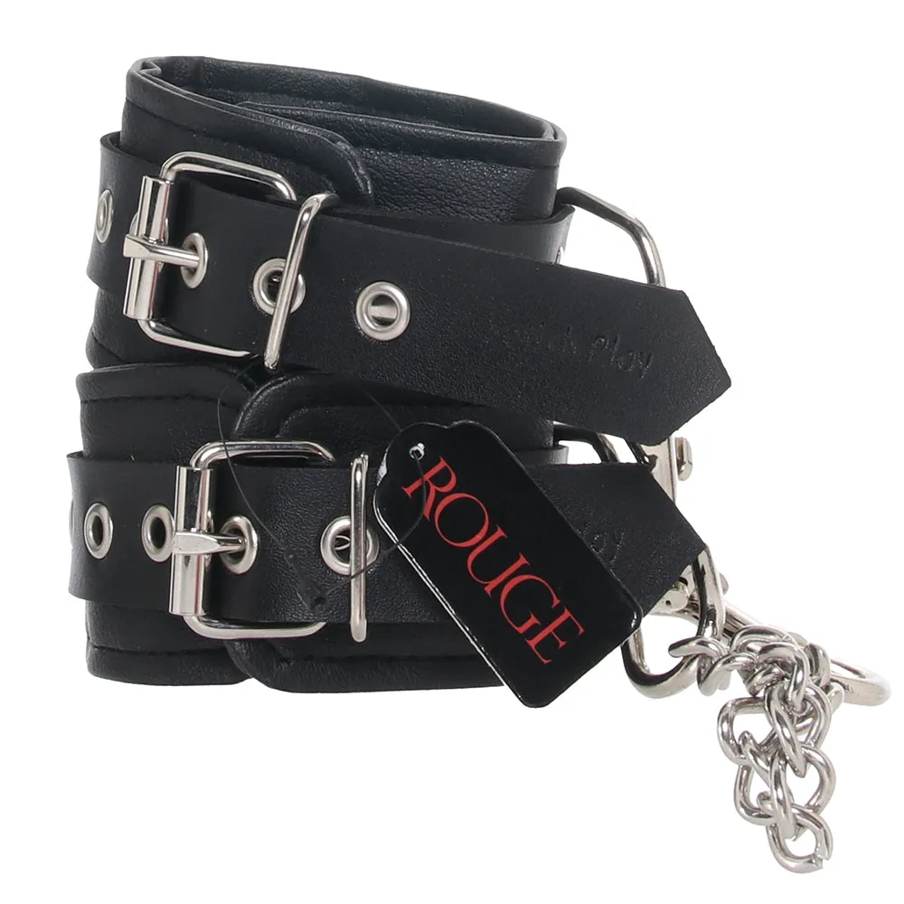 Vegan Leather Wrist Cuffs in Black