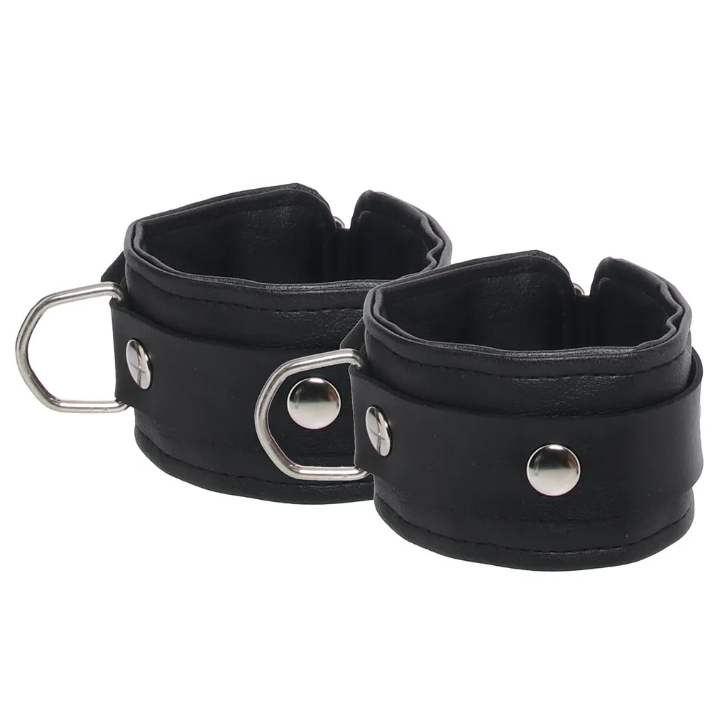 Vegan Leather Wrist Cuffs in Black