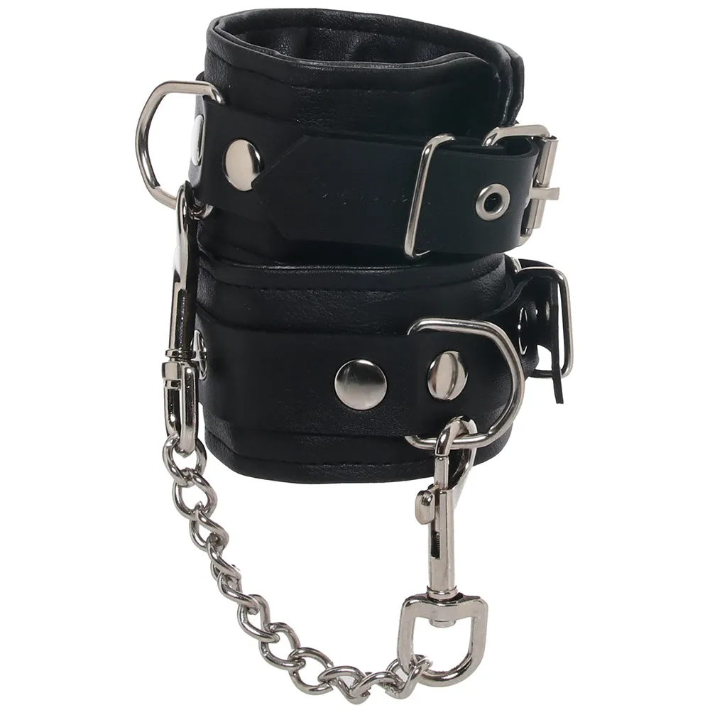 Vegan Leather Wrist Cuffs in Black