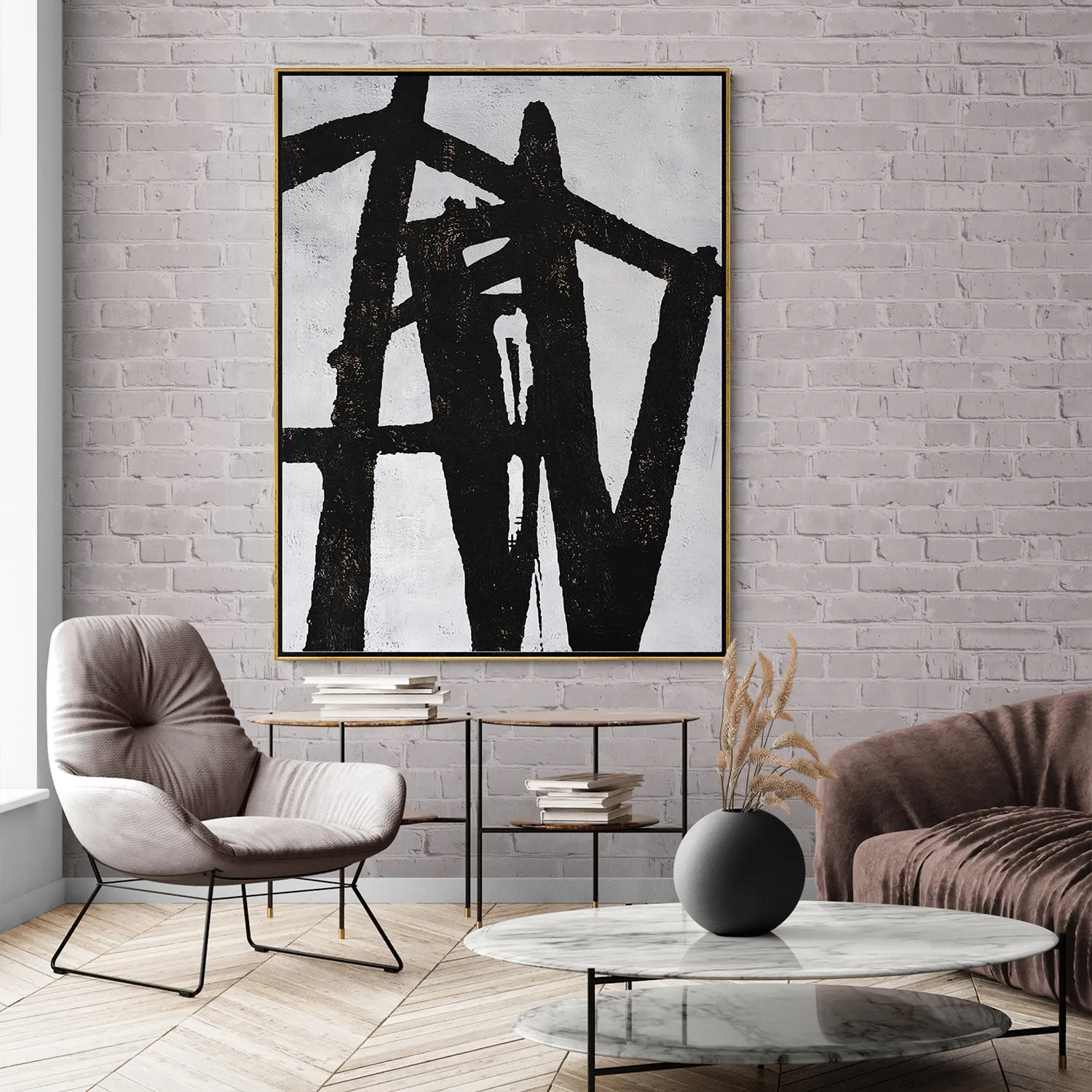 Vertical abstract painting H27V