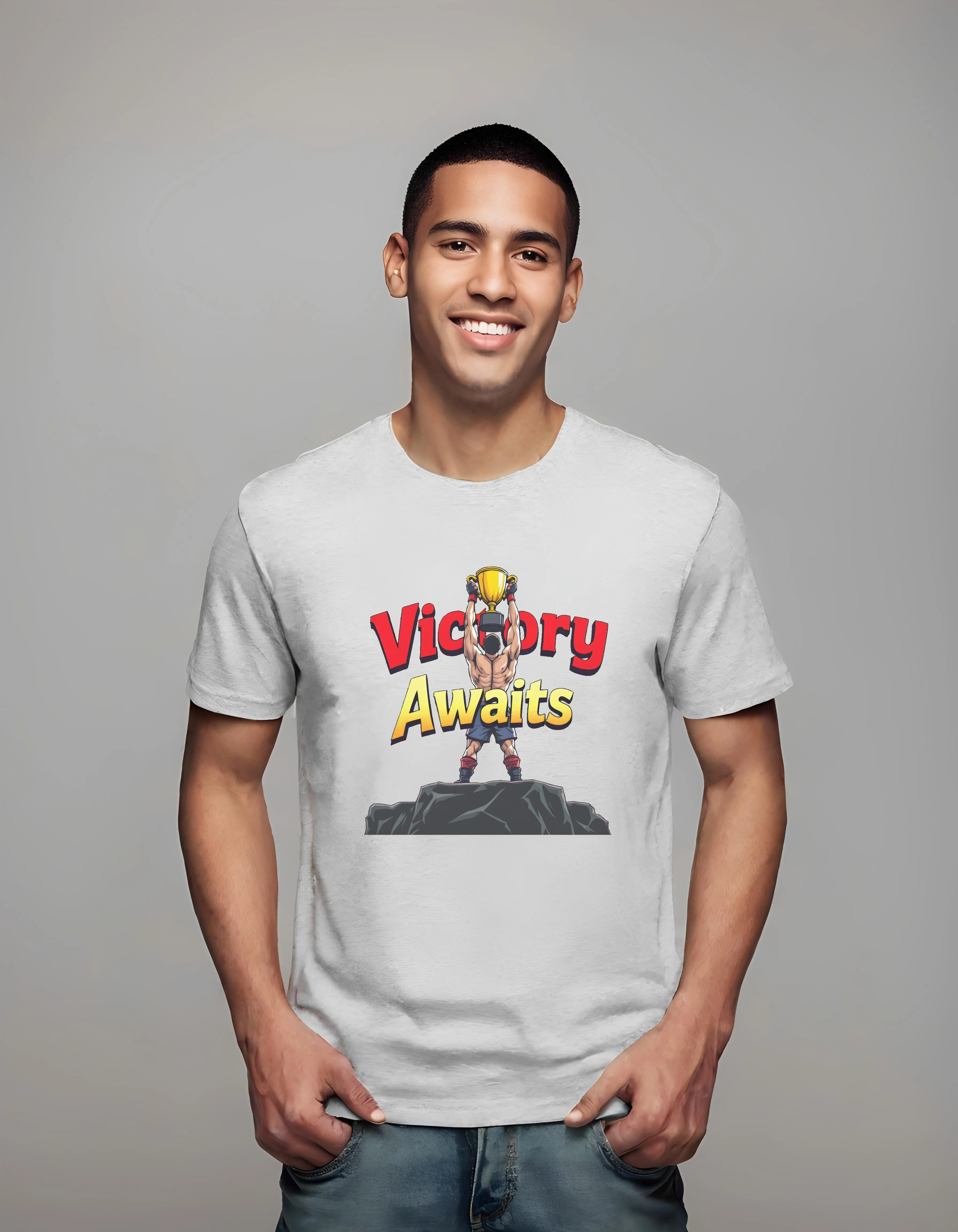 Victory Awaits Fighter Trophy Design | Classic T-Shirt (Unisex)